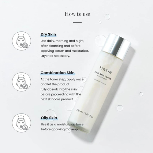 TIRTIR Milk Skin Toner - Moisturizing Toner with Rice Extract - 150 ml