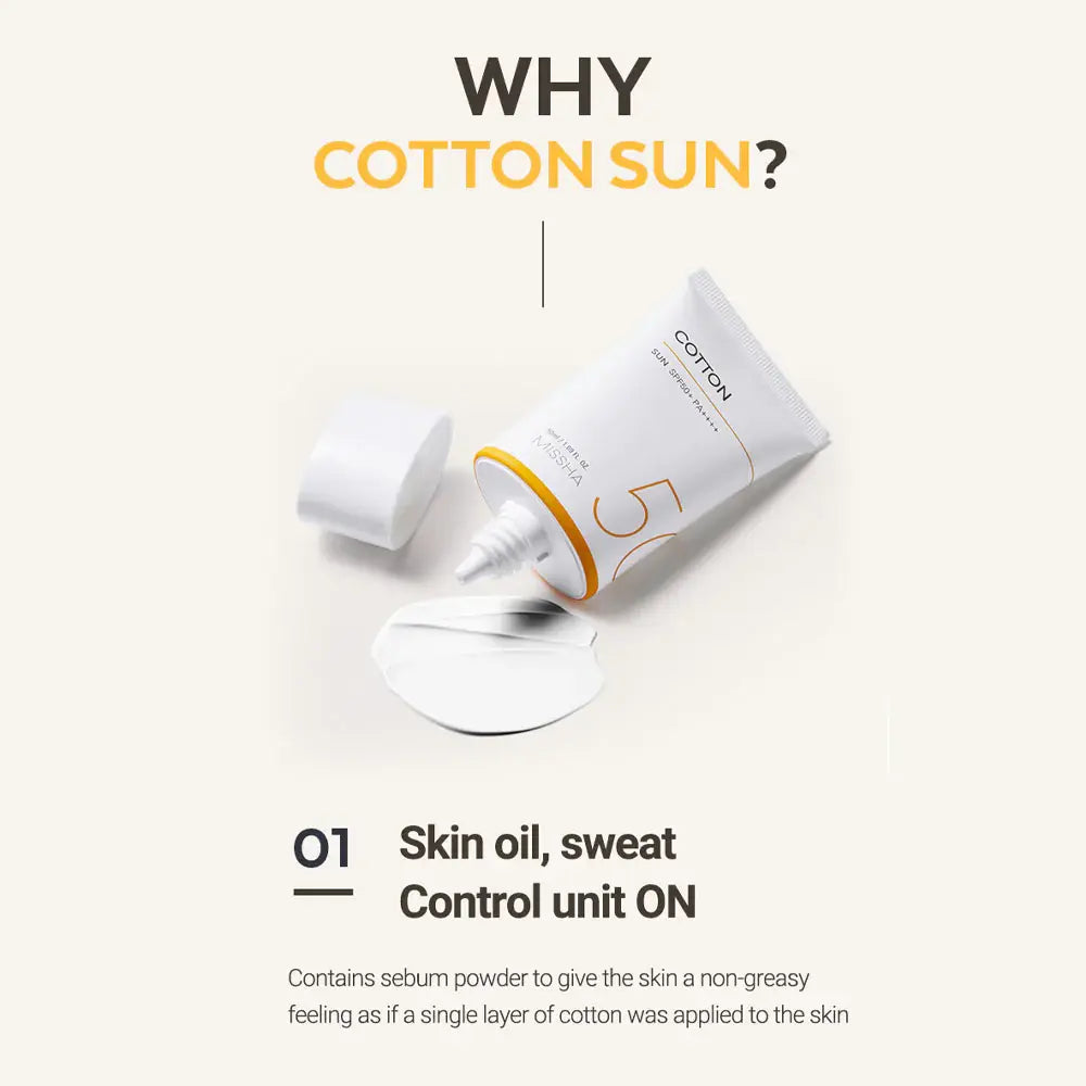 MISSHA All Around Safe Block Cotton Sun SPF50+/PA++++ Αντηλιακό Προσώπου 50ml