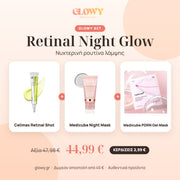 Glowy Set Retinal Night Glow – Celimax Retinal Shot, Medicube Night Wrapping Mask, Medicube PDRN gel mask