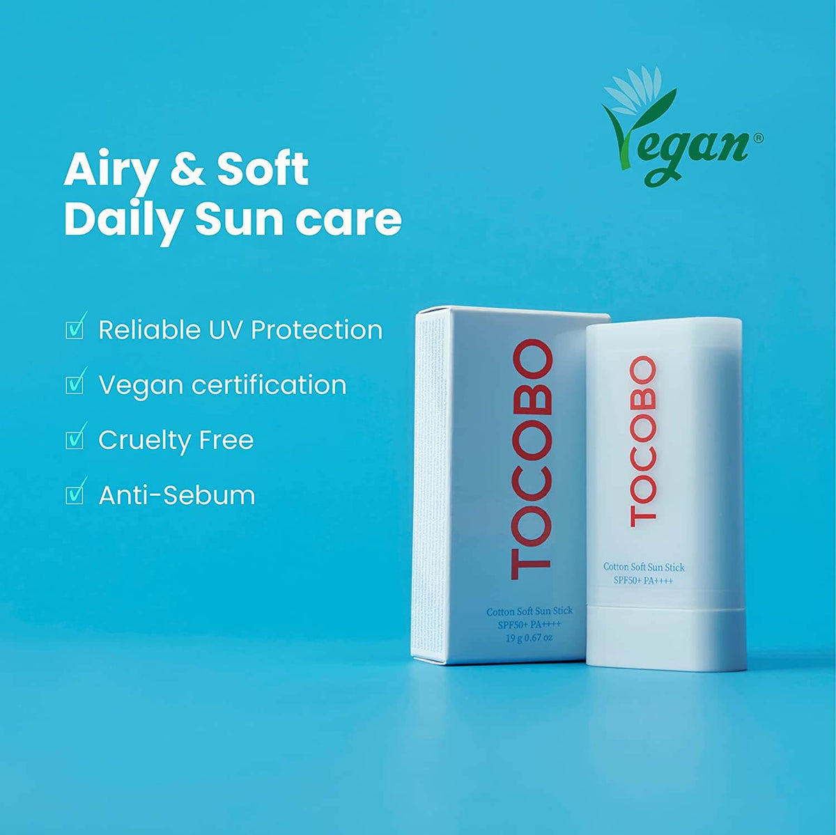 TOCOBO Cotton Soft Sun Stick SPF50 PA++++ 19 g – Αντηλιακό stick