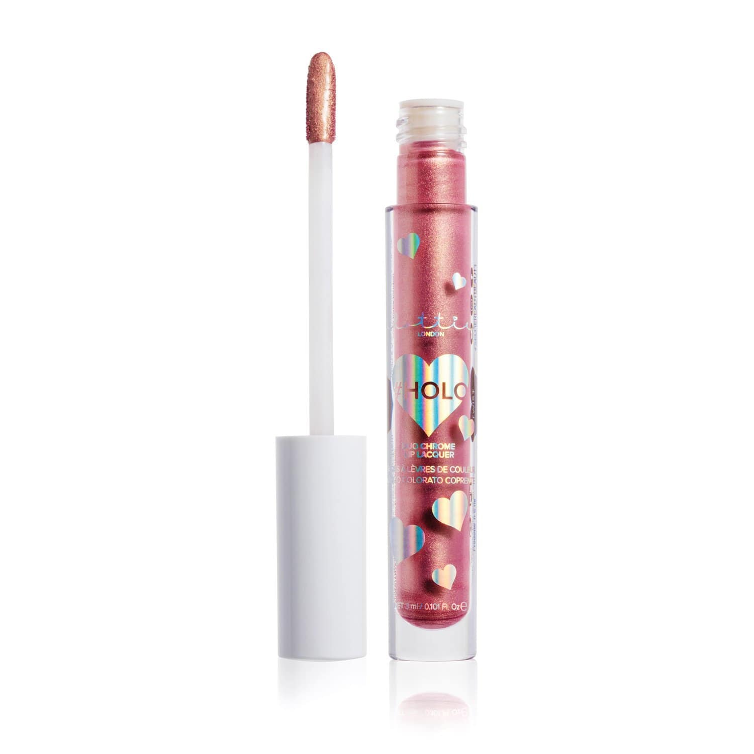 Lottie Holo Duochrome Lip Gloss for high-coverage, multi-dimensional pigments