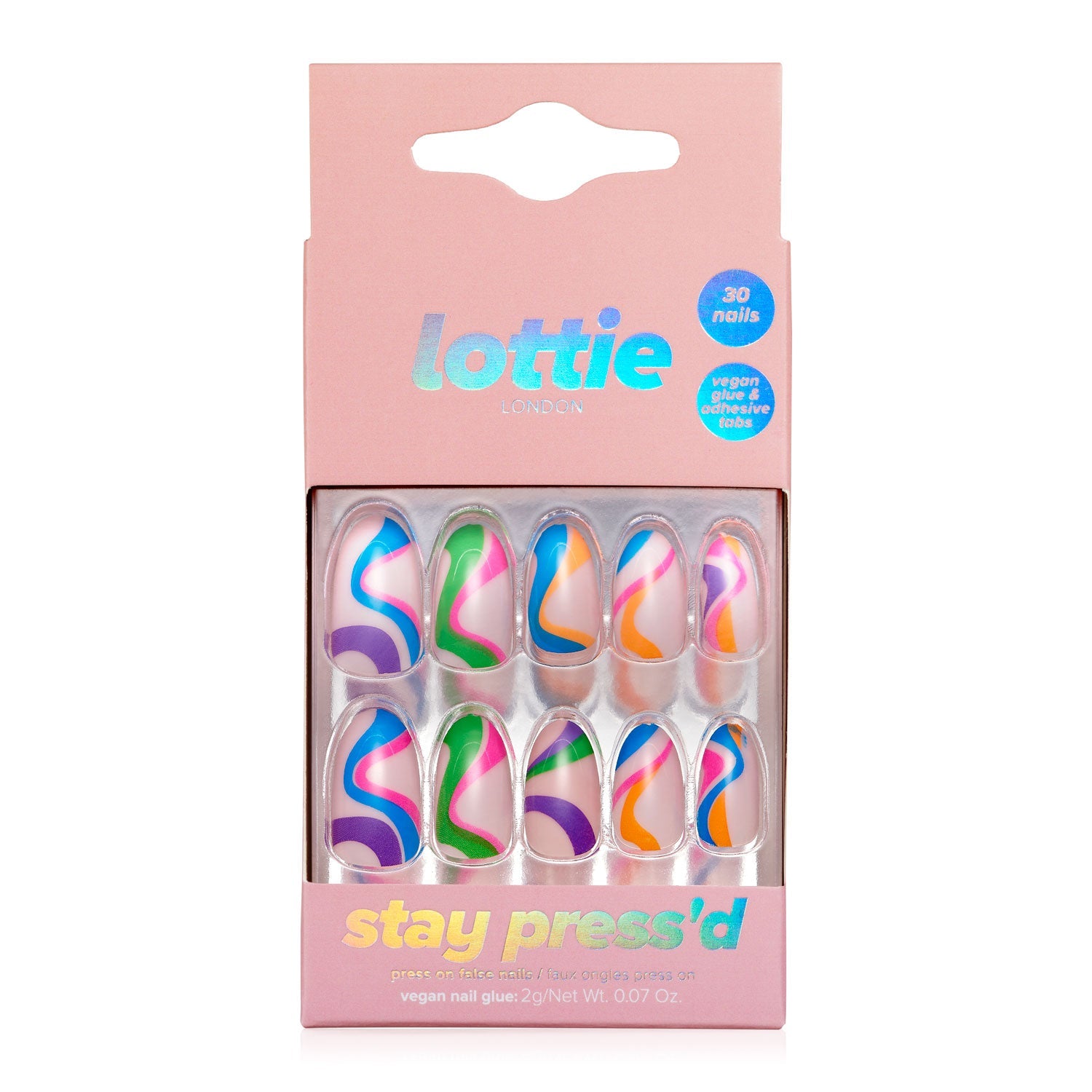 Lottie stay press'd - swirls on swirls 30 Press on False Nails